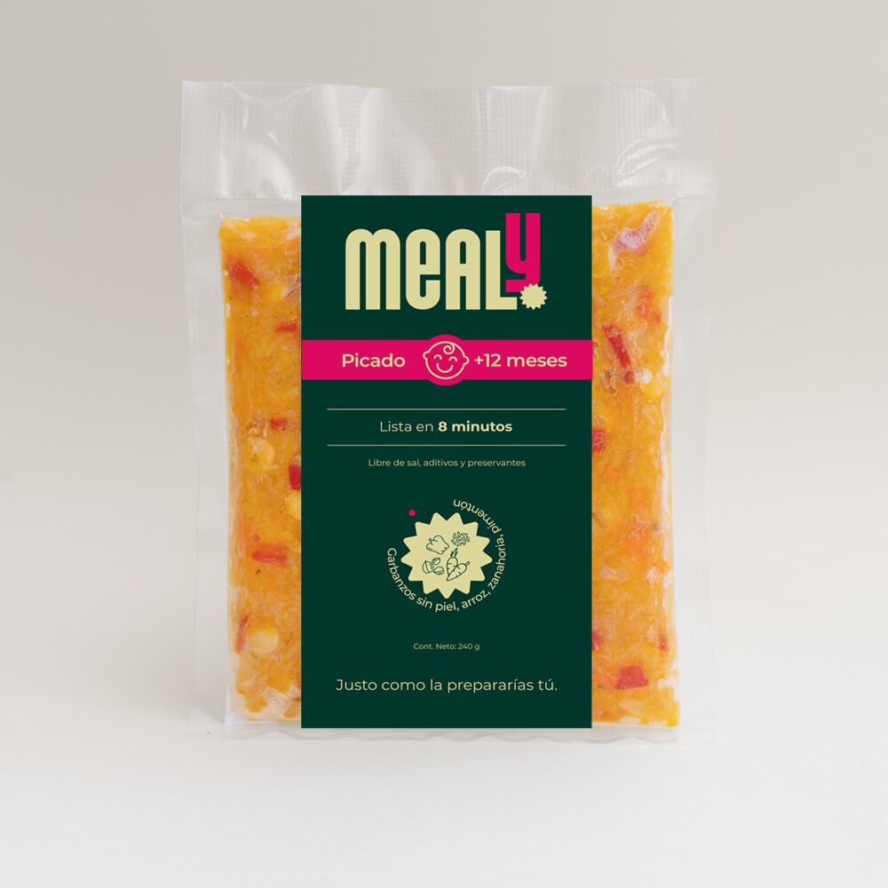 Picado de Garbanzos sin piel congelado para bebés | Natural, sin sal, 240gr | Mealy