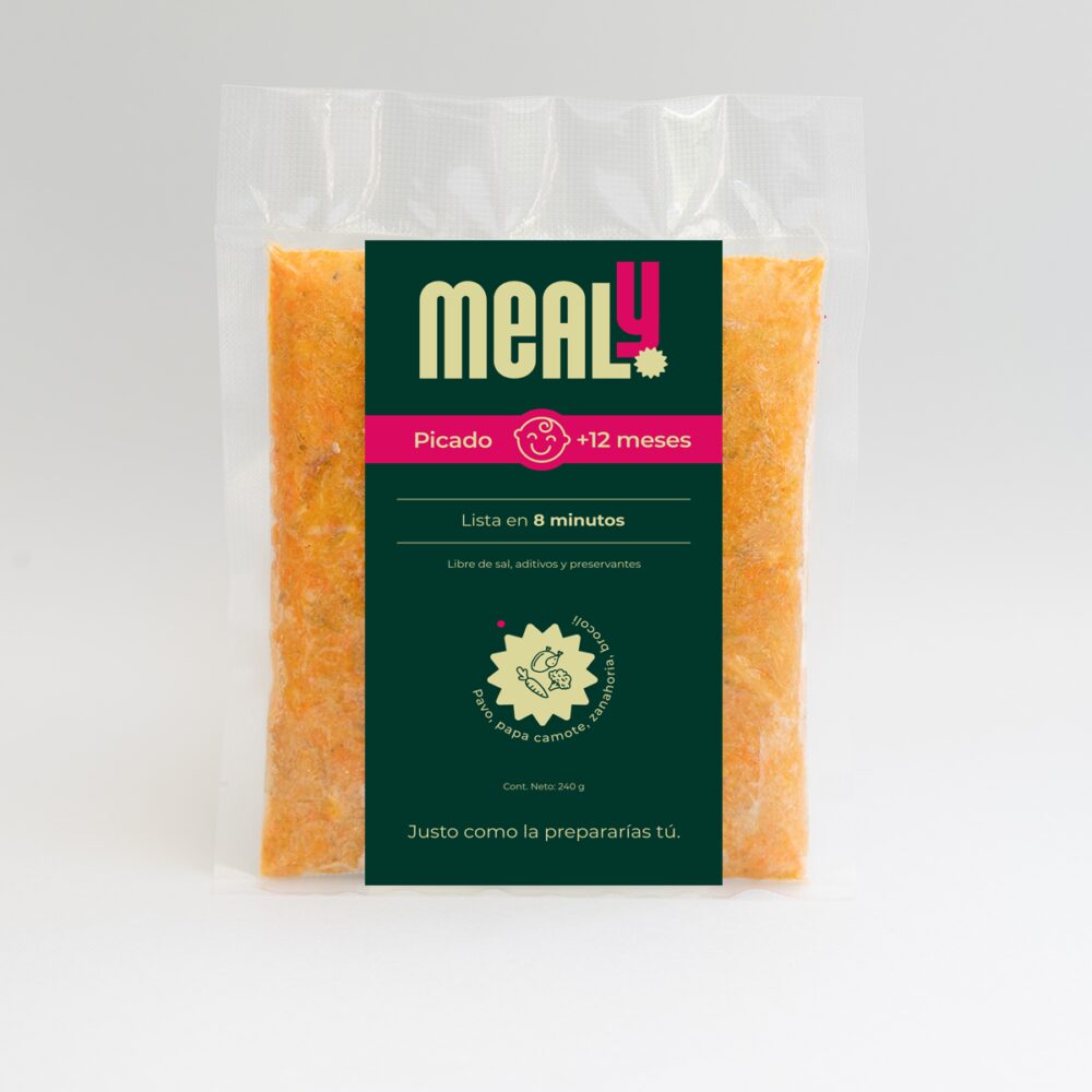 Picado de Pavo congelado para bebés | Natural, sin sal, 240gr | Mealy