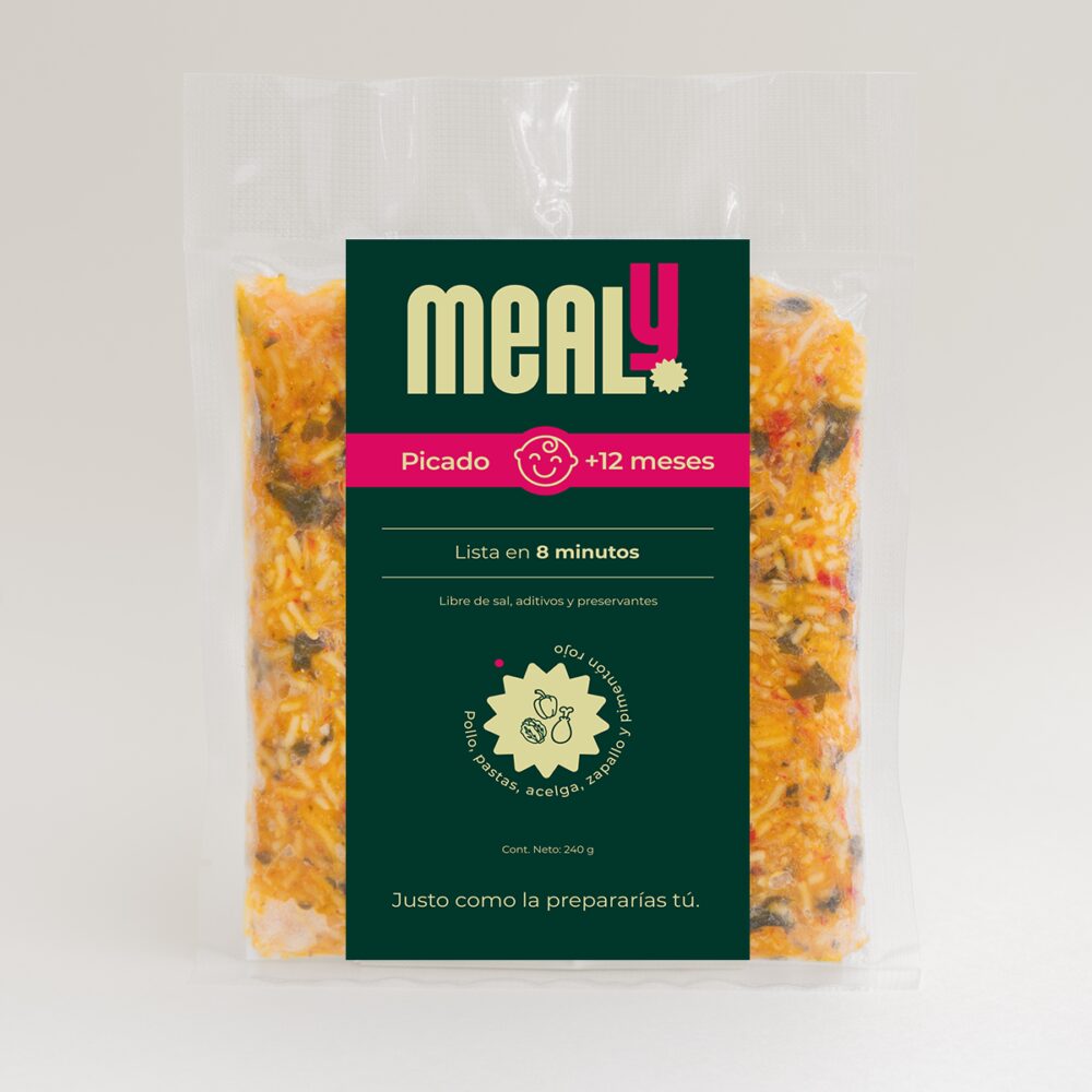 Picado de Pollo congelado para bebés | Natural, sin sal, 240gr | Mealy