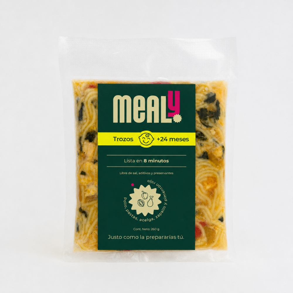 Trozos de Pollo congelado para niños pequeños | Natural, sin sal, 260gr | Mealy