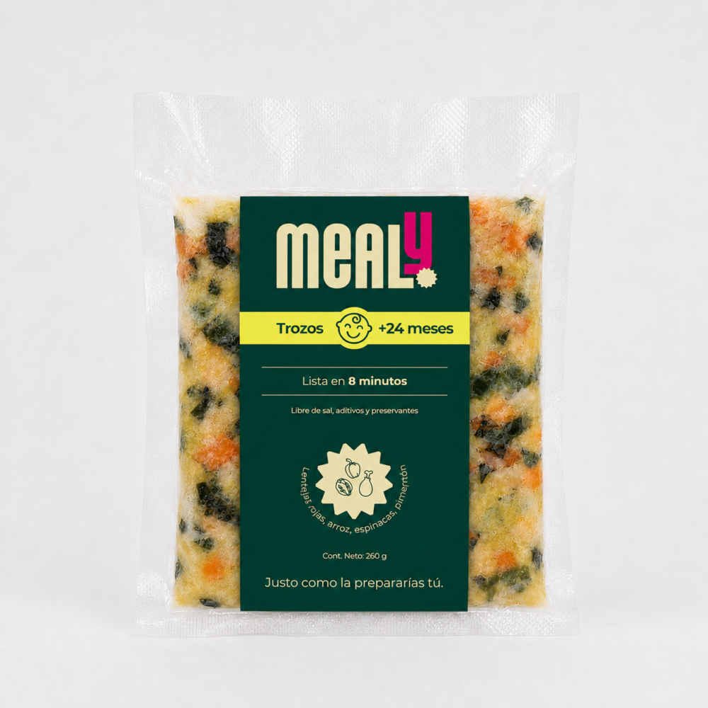 Trozos de Lentejas congelado para niños pequeños | Natural, sin sal, 260gr | Mealy
