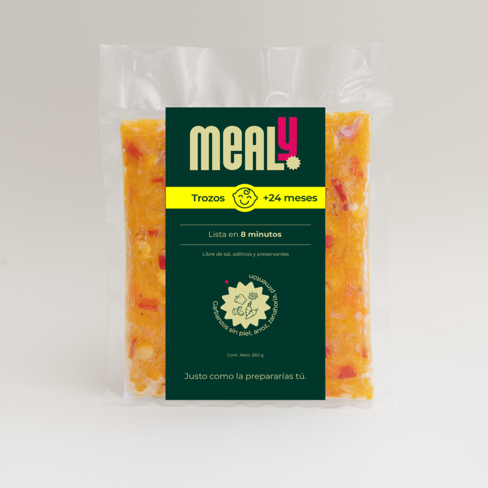 Trozos de Garbanzos sin piel congelado para niños pequeños | Natural, sin sal, 260gr | Mealy