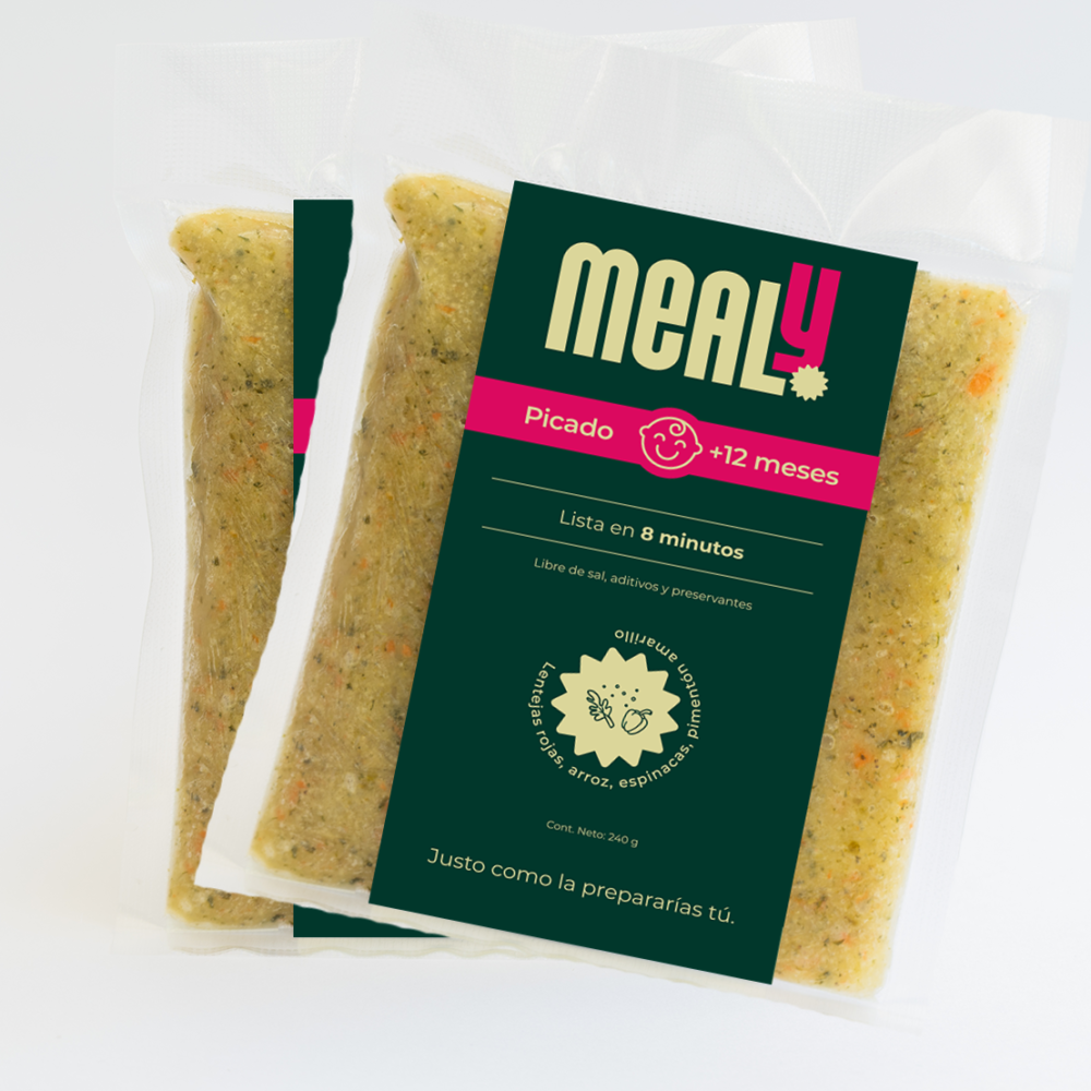 Pack x2 Picado de Lentejas congelado para niños pequeños | Natural, sin sal, 240gr | Mealy