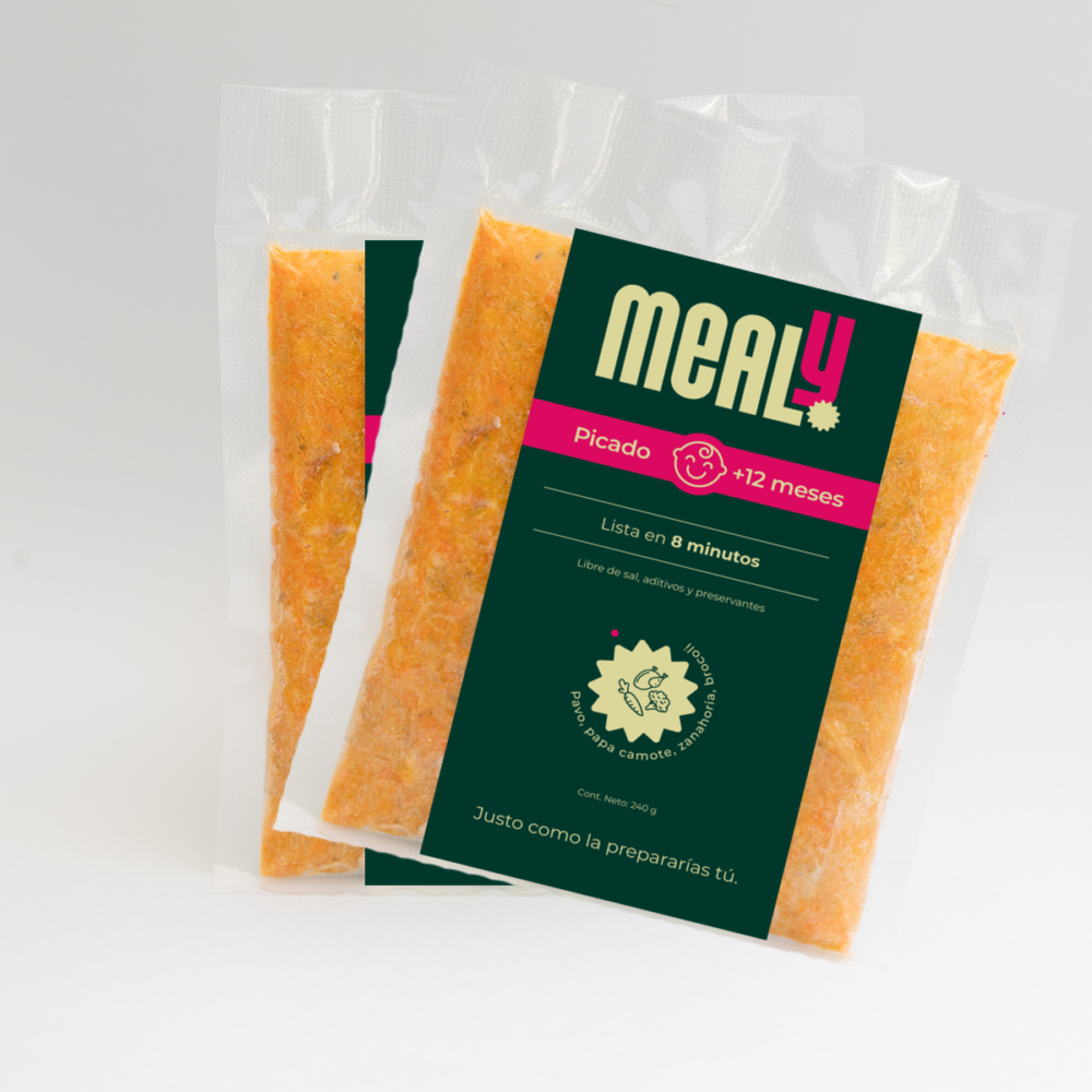 Pack x2 Picado de Pavo congelado para niños pequeños | Natural, sin sal, 240gr | Mealy