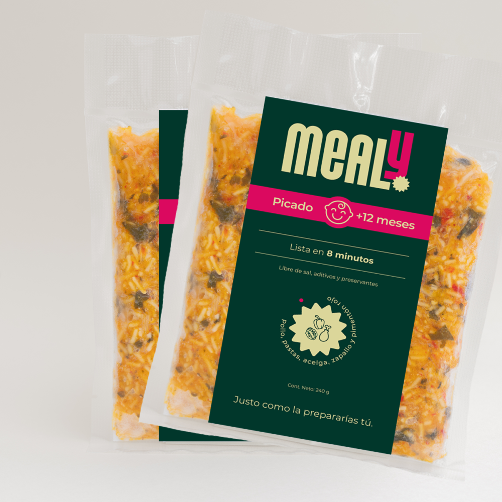 Pack x2 Picado de Pollo congelado para niños pequeños | Natural, sin sal, 240gr | Mealy