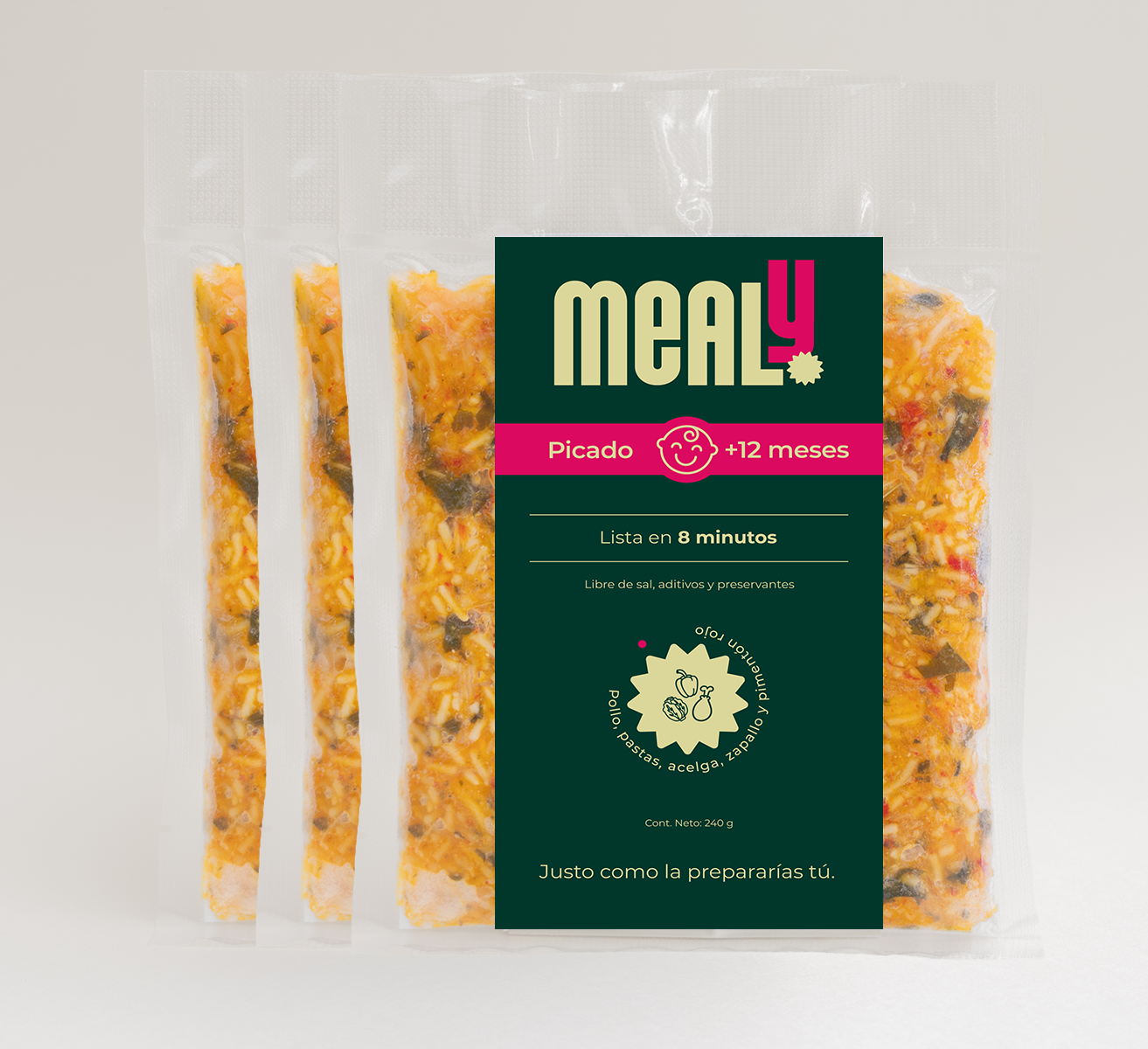 Pack x3 picado de pollo congelado para niños pequeños | natural, sin sal, 240gr | mealy 1 Pack x3 Picado de Pollo congelado para niños pequeños | Natural, sin sal, 240gr | Mealy