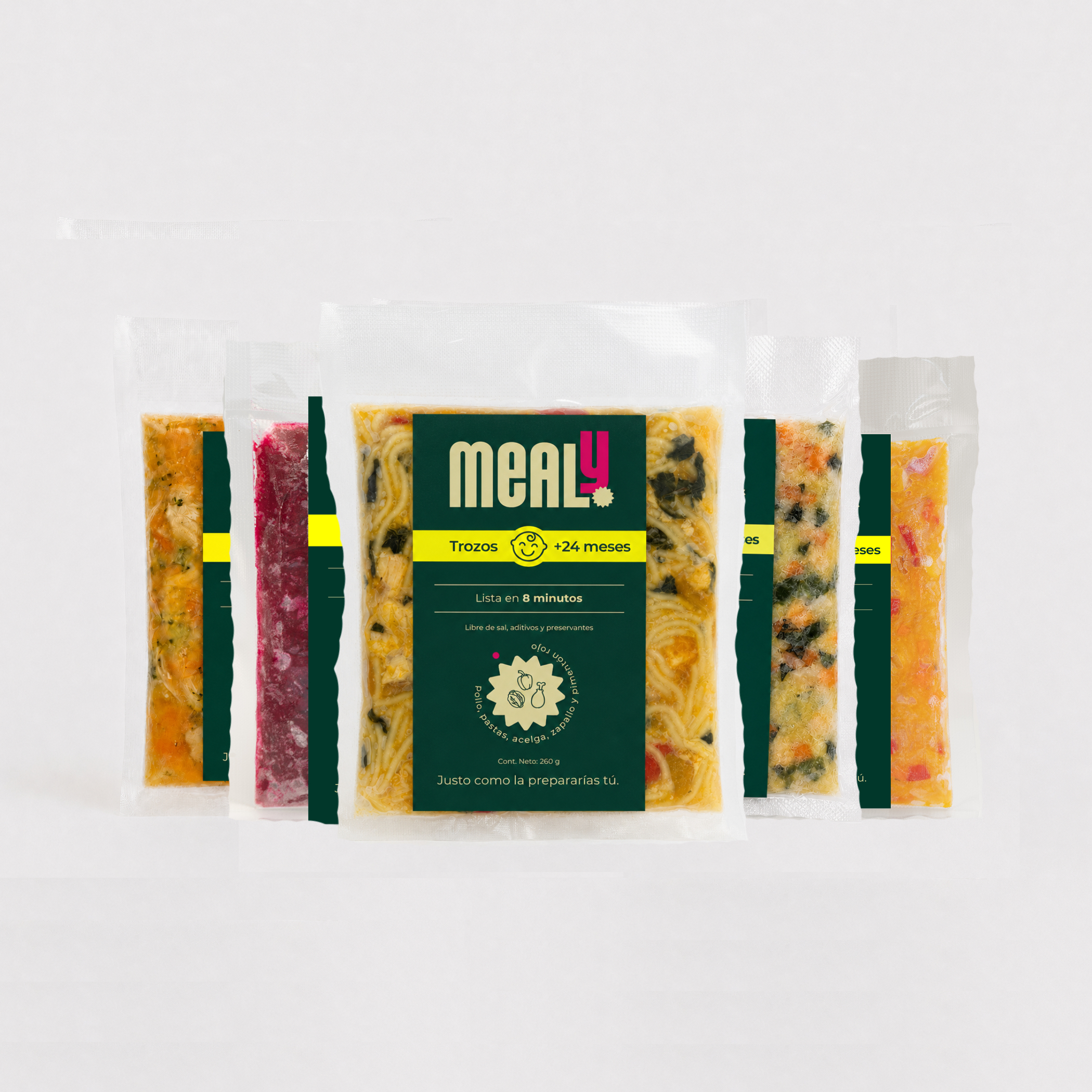 Pack x5 Trozos de Carne, Pollo, Pavo, Lentejas y Garbanzos congelados para niños | Natural, sin sal, 260gr | Mealy 1 Pack x5 Trozos de Carne, Pollo, Pavo, Lentejas y Garbanzos congelados para niños | Natural, sin sal, 260gr | Mealy
