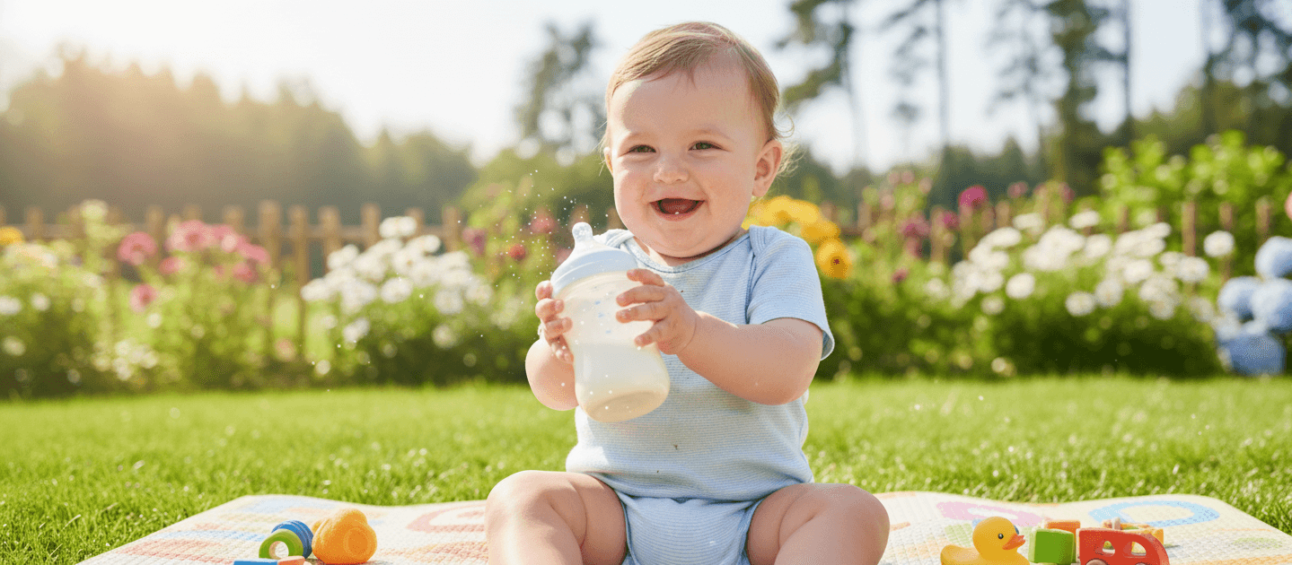 Alimentos prohibidos para bebés menores de 1 año: ¡cuidado! 2 jugando mamadera edited