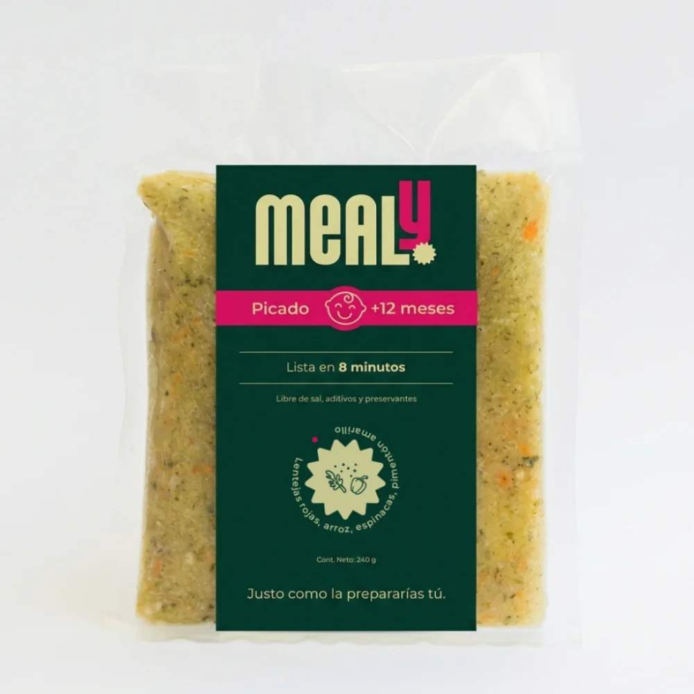 Picado de lentejas mealy comida para bebe natural