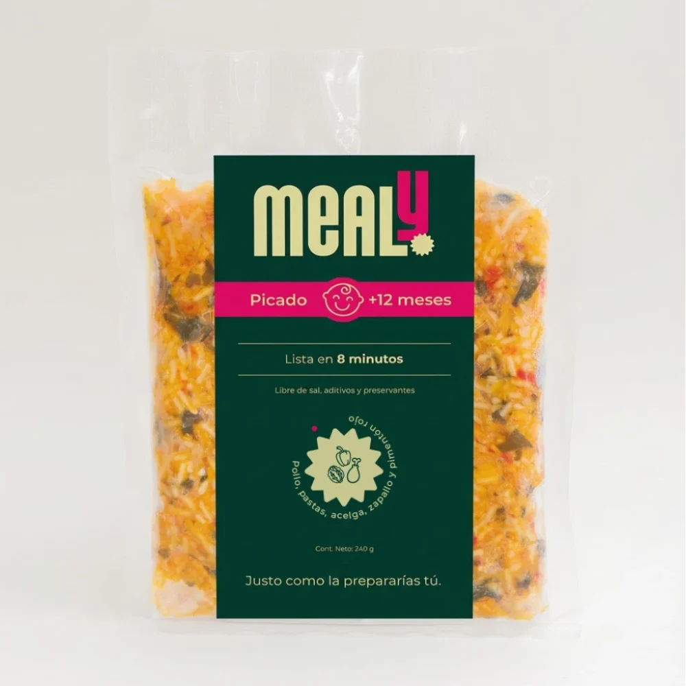 picado de pollo mealy comida saludable para bebé